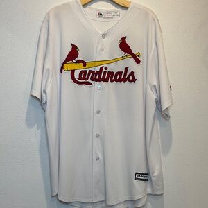 White St. Louis Cardinals Button-Up Jersey with Red & Yellow Logo 22 Heyward